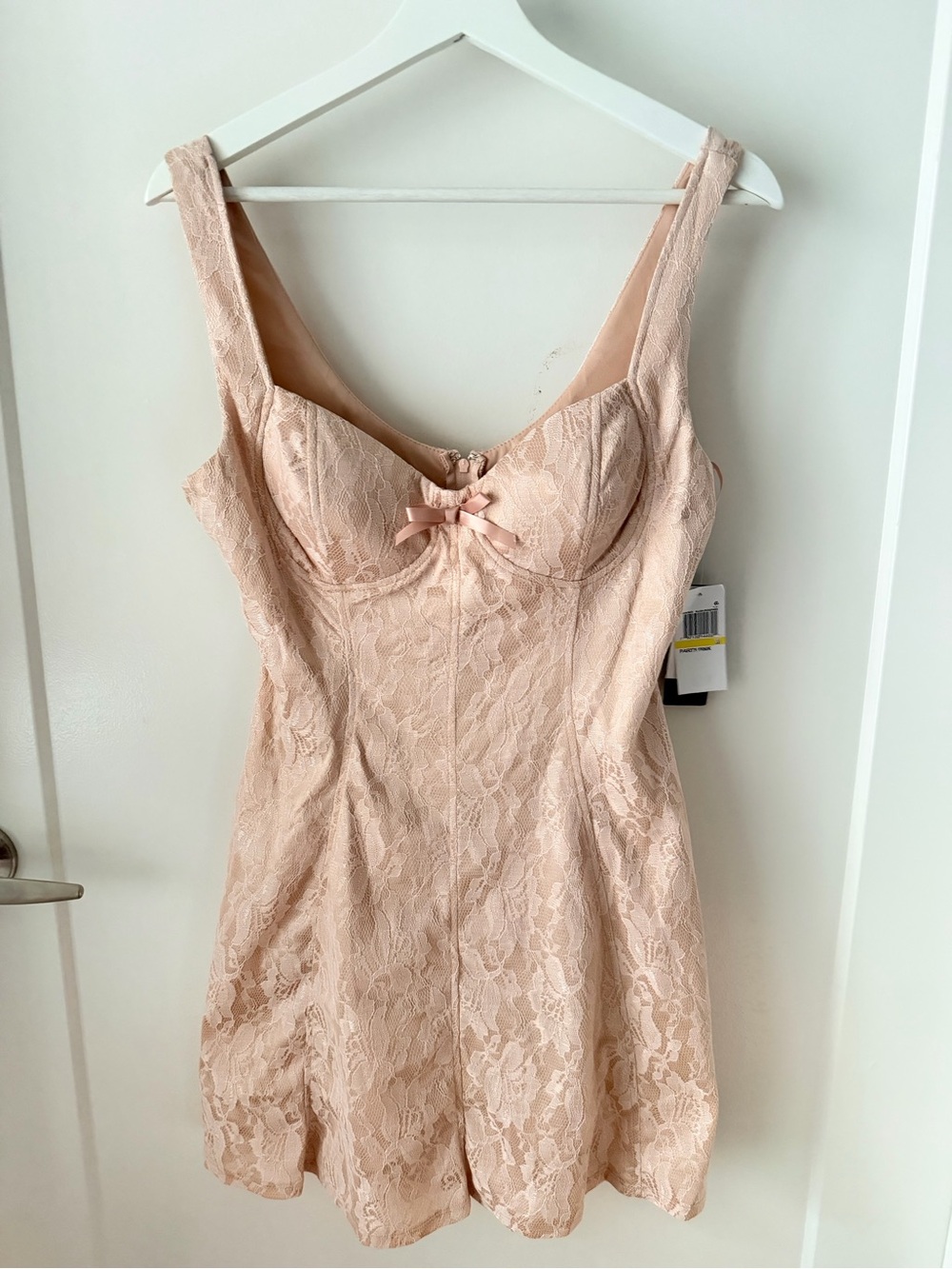City Studio Blush Lace Fit & Flare Dress Medium